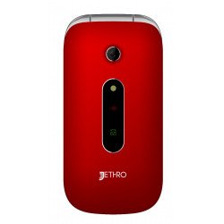 Jethro [SC330] 3G Unlocked Flip Senior & Kids Cell Phone, FCC/IC Certified, SOS Emergency Button, 2.4" Large LCD with Large Keypad (Red)